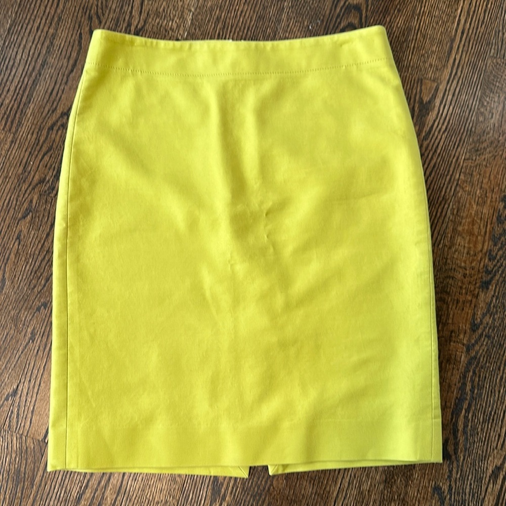 Jcrew chartreuse pencil skirt